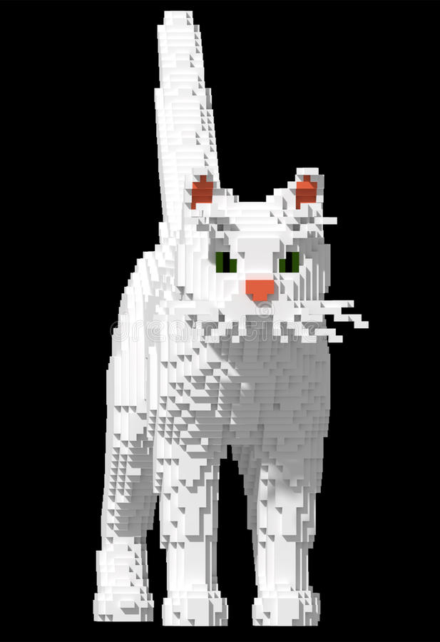 gatto-di-bianco-del-voxel-d-76450934